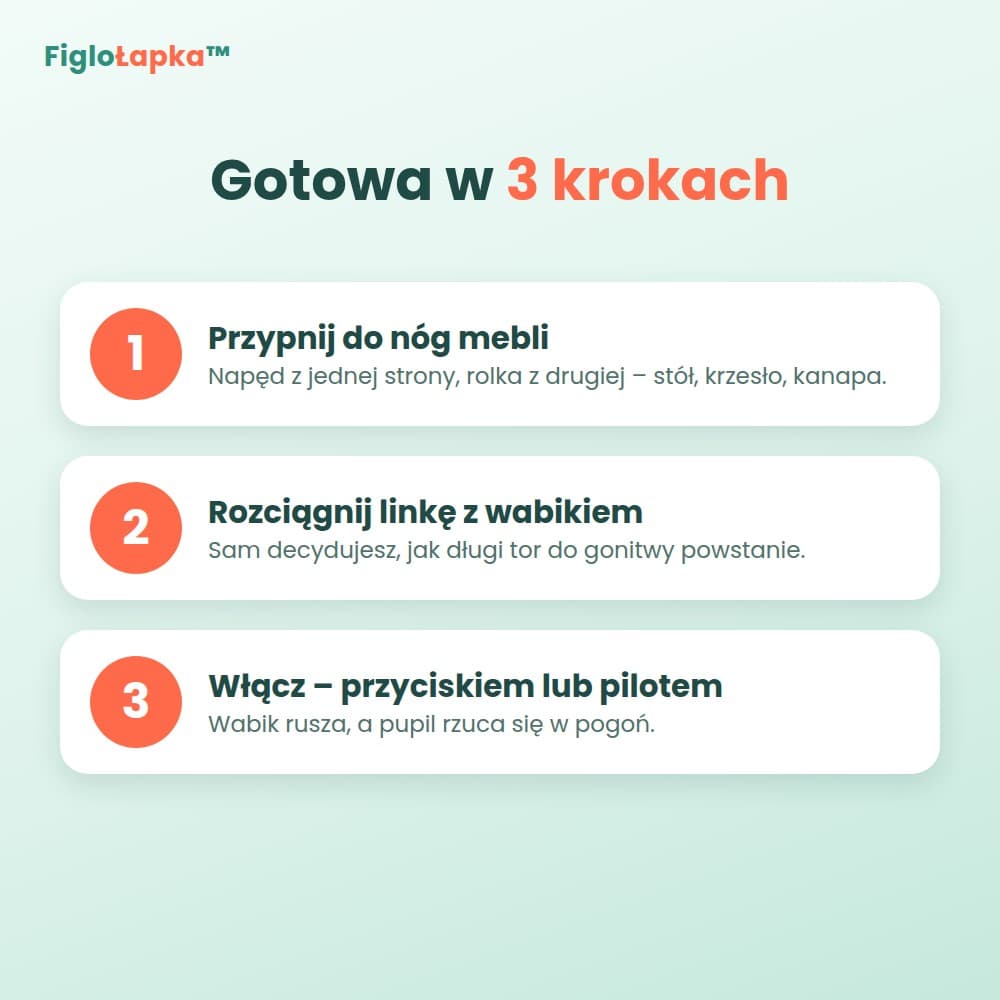 FigloŁapka™ – samobieżna zabawka do gonitwy dla kota i psa