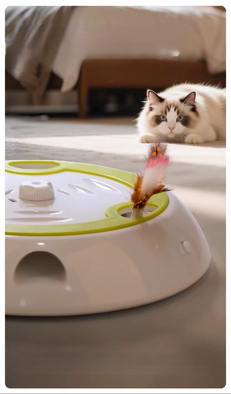 KociZaczajka™ – Interaktywna Zabawka z Wyskakującą Myszką i Piórkiem